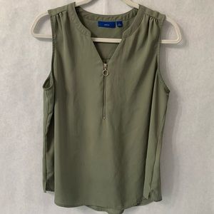 Apt 9 Sleeveless Women's Zipper Top Size Large Olive Green